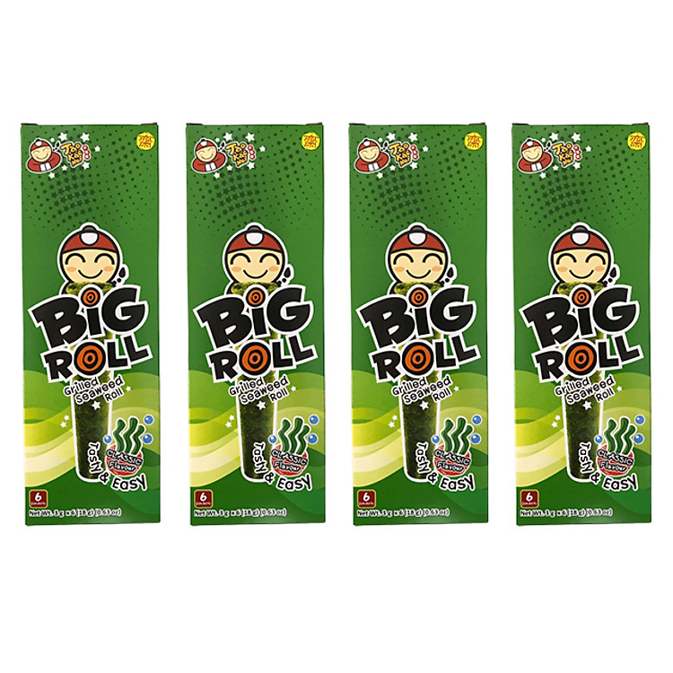 Combo 4 Hộp Snack Rong Biển Tao Kae Noi Big Roll Vị Truyền Thống
