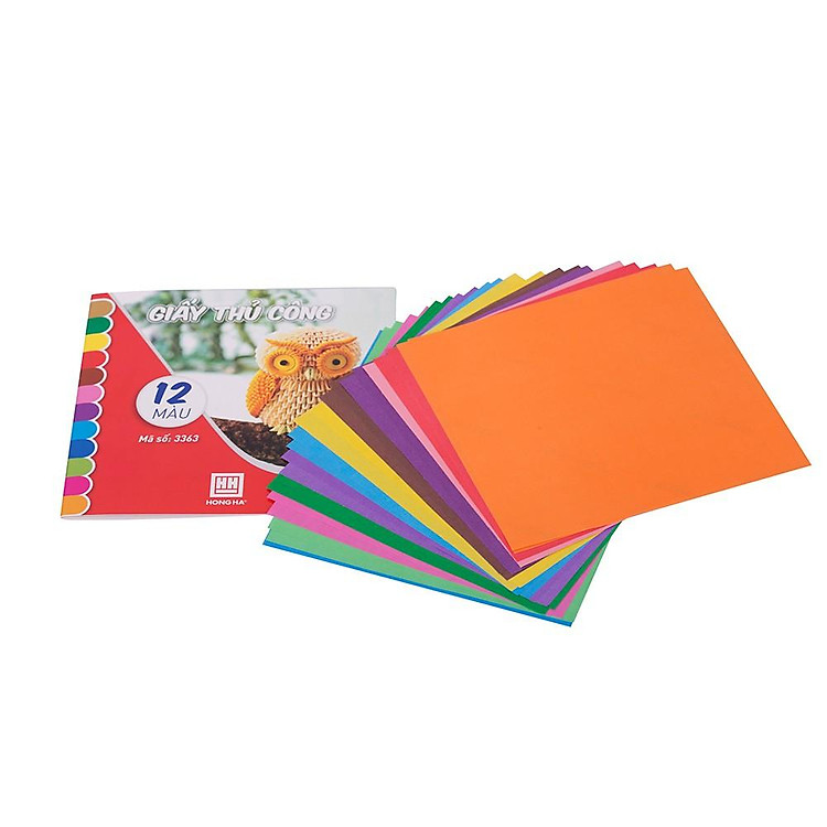 Bộ Giấy Thủ Công Hồng Hà (7 màu + 12 màu) và Hồ Khô Oringa - Ảnh 5