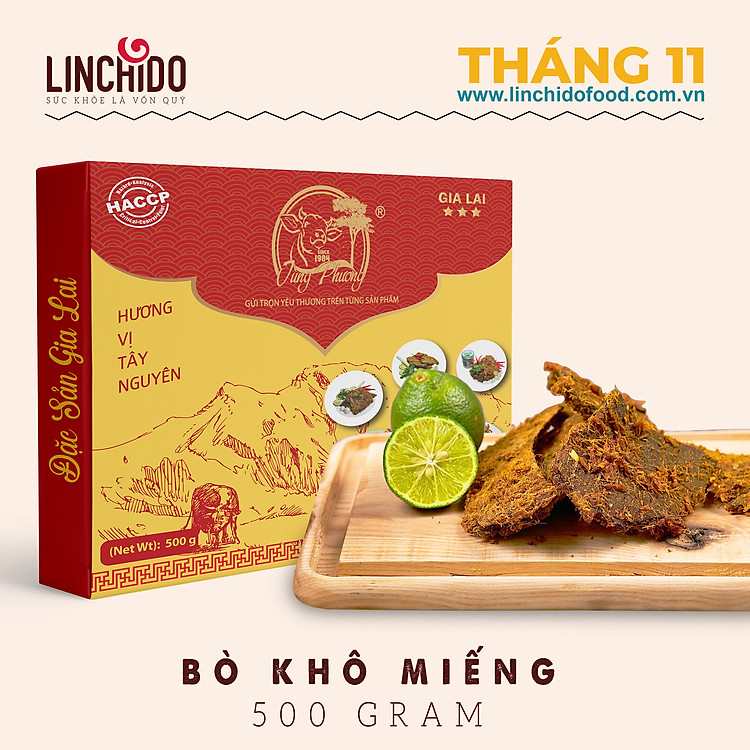 Bò khô miếng _ Tùng Phương Du Ký _ Loại 500 Gram ( HỘP )