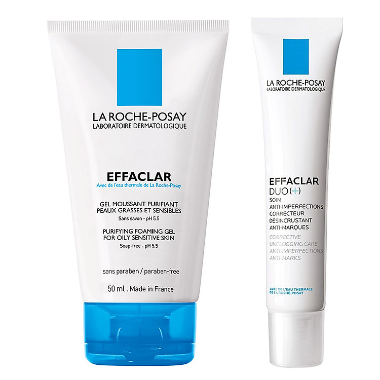 Combo Kem Dưỡng Giảm Mụn, Ngừa Vết Thâm, Se Nhỏ Lỗ Chân Lông + Gel Rửa Mặt Dành Cho Da Dầu Nhạy Cảm La Roche-Posay