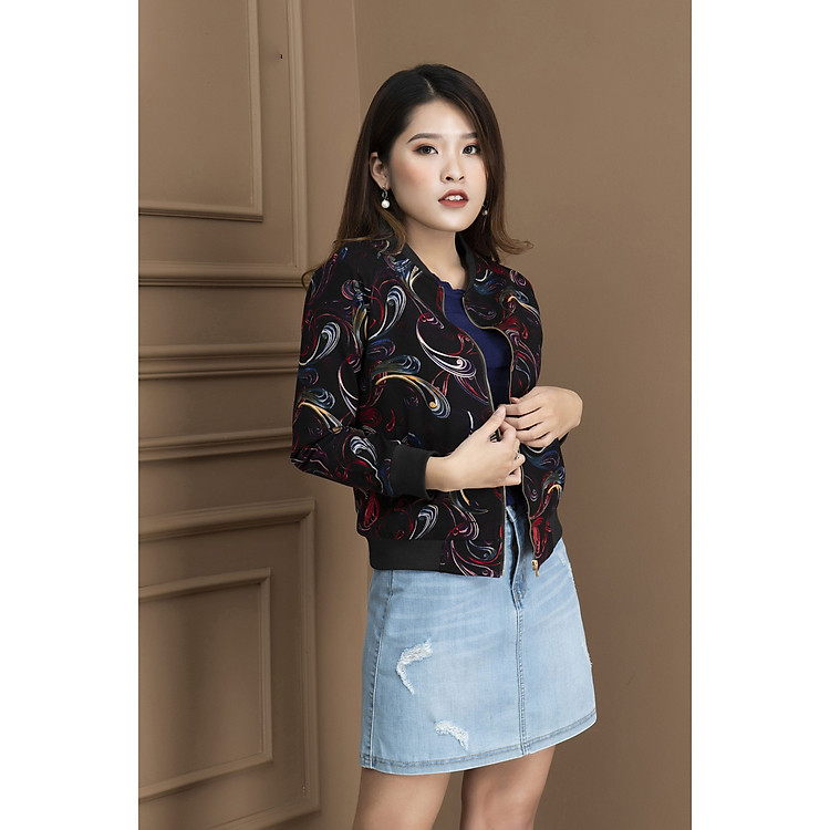 Aó khoác bomber họa tiết SEFA