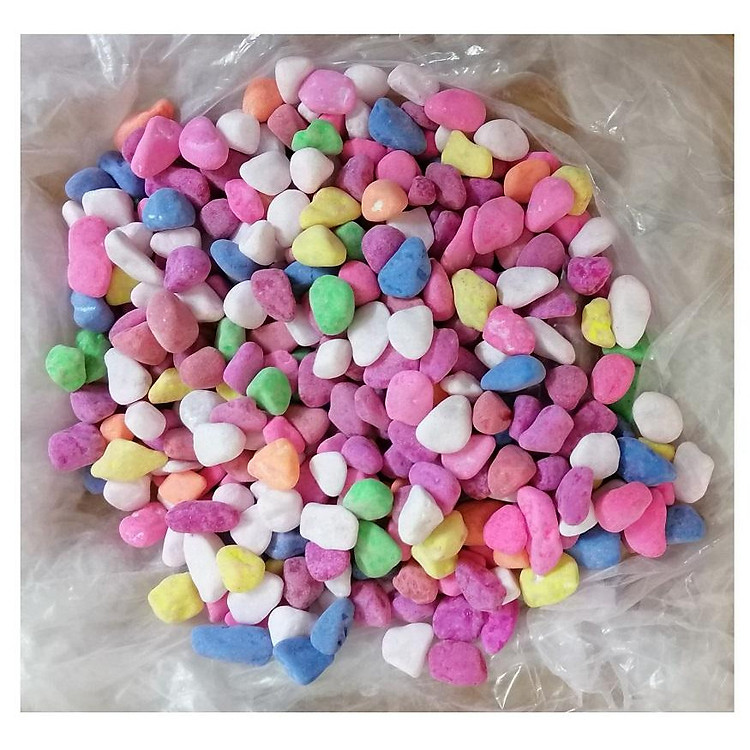 Túi 3.5Kg Sỏi Nhỏ Nhiều Màu, đường kính 1cm, Xếp Gốc Cây, Trang Trí Bể Cá