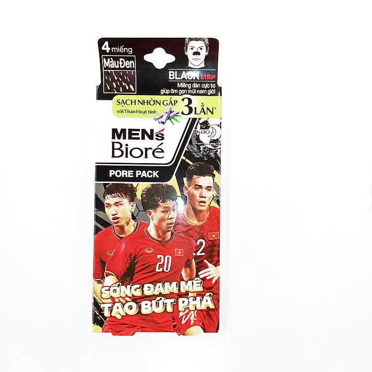 Miếng Dán Mũi Lột Mụn Than Hoạt Tính Men's Biore (Hộp 4 Miếng)