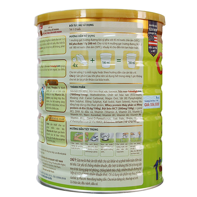Sữa Colosbaby Gold 1+ Vị Thanh Nhạt 800G Giá tốt - Hình ảnh 2