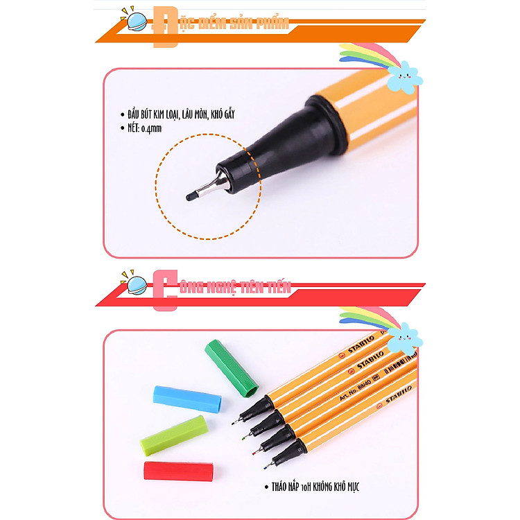 Bộ Bút Kim STABILO Point 88 (9 màu) - Ảnh 4