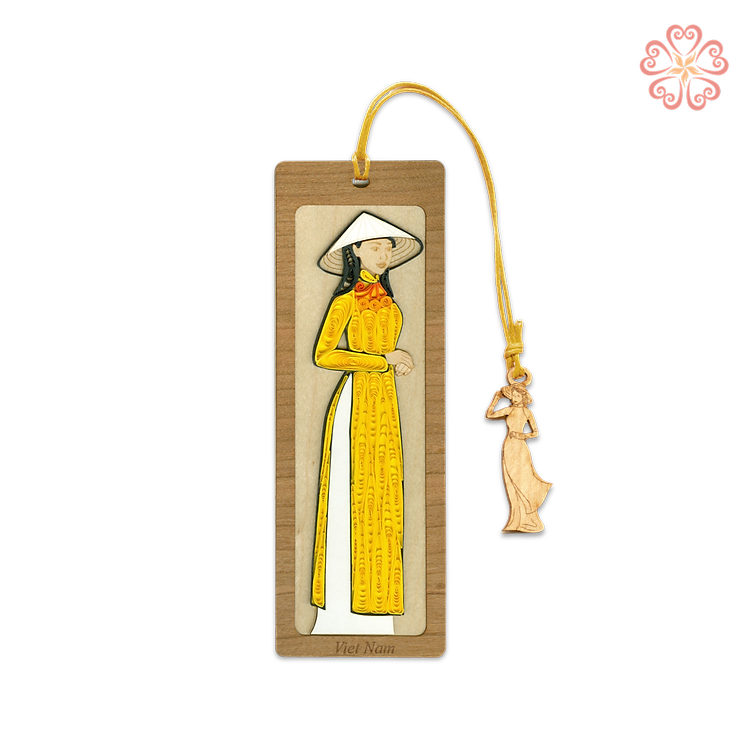 Bookmark Giấy Xoắn Nghệ Thuật - Thiếu Nữ Áo Dài Vàng - Woman in Yellow Ao Dai - Việt Nam - Việt Net - VN6BM412046E1