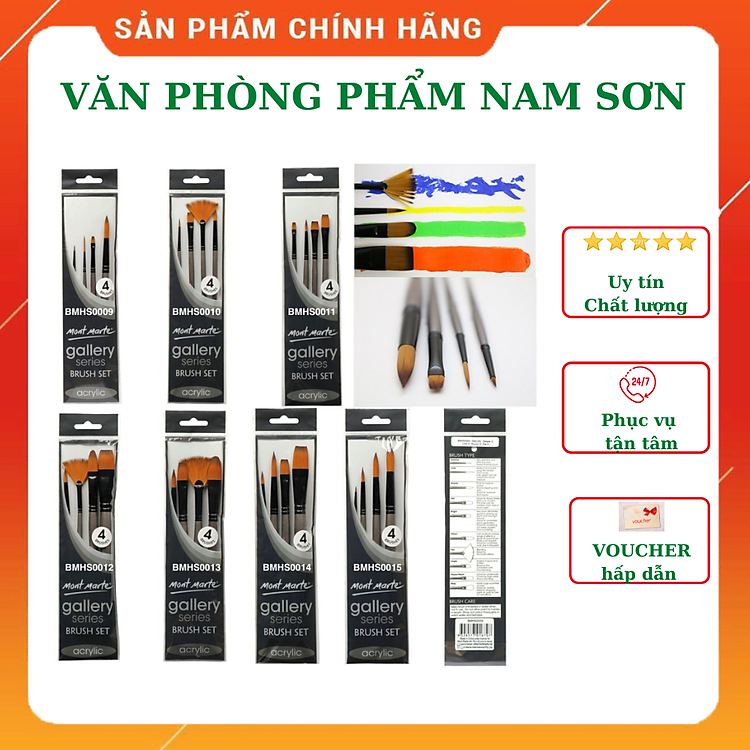 Bộ cọ vẽ Acrylic Mont Marte Gallery Series (4 cọ)