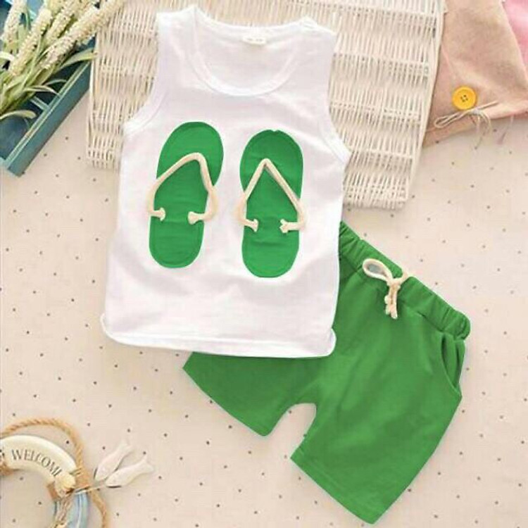 Bộ Quần Áo Đôi Tông Xanh 172 Cho Bé Chất Cotton