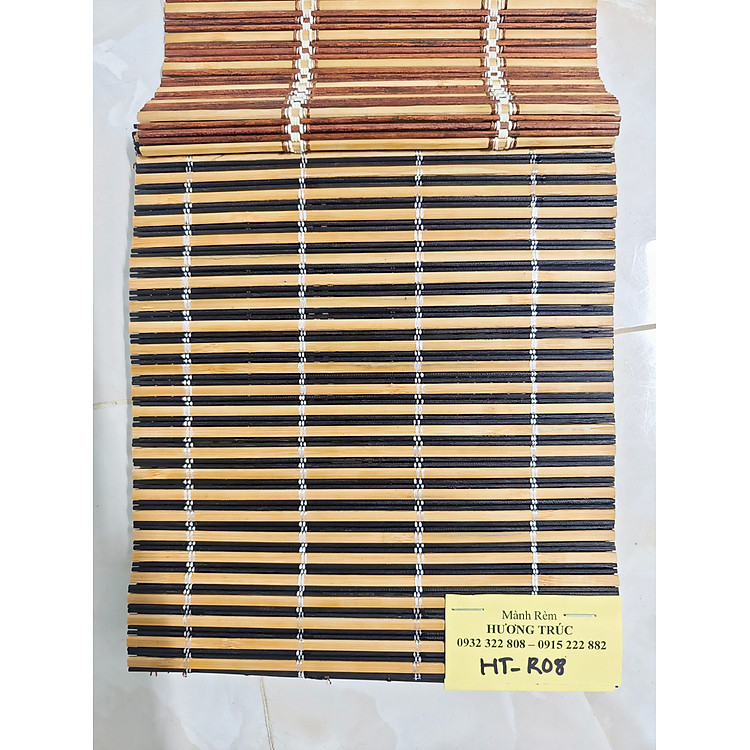Mành rèm Hương Trúc 1.2 x 2m - 100% cây trúc tự nhiên sản xuất tại Việt Nam - Đầy đủ phụ kiện (Ảnh mành đã treo ở cuối)