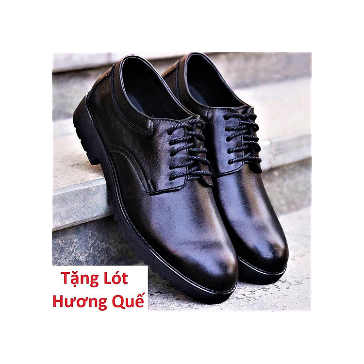 Giày da nam Cao Cấp Đế Cao Su (Tặng lót Hương Quế)