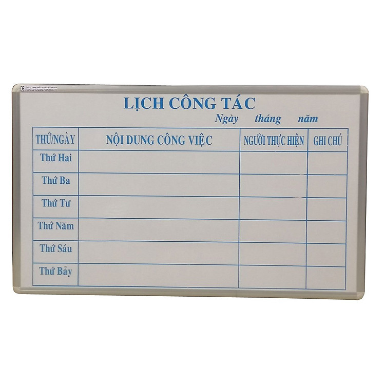Bảng Lịch Công Tác viết lông Bavico BLCT (0.8m x 1m2)