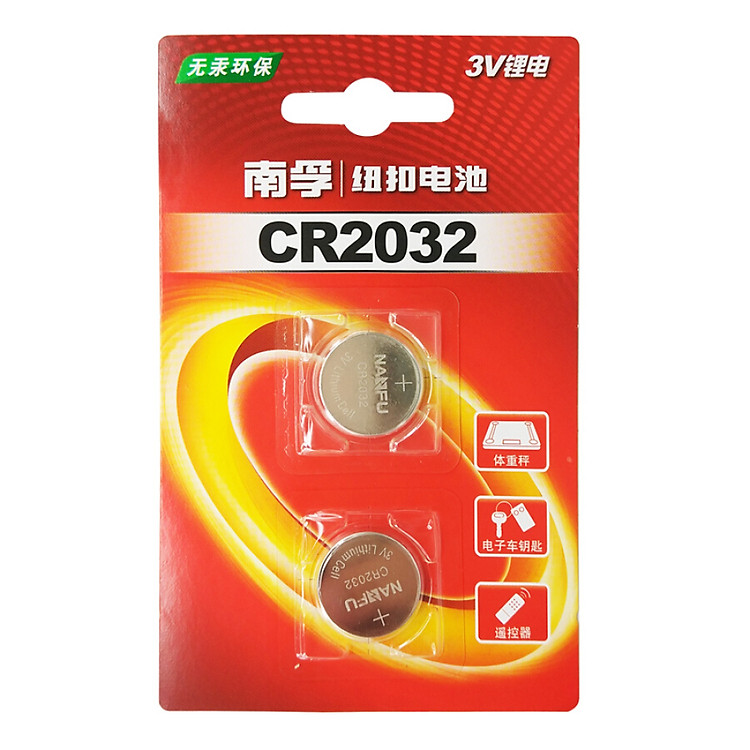 Vỉ 2 Viên Pin Cúc Li-ion NANFU CR2032 3V