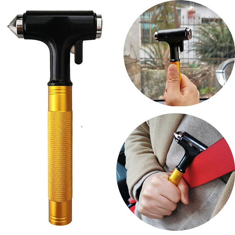 Búa Thoát Hiểm Đa Năng Cho Xe Hơi Bằng Kim Loại Siêu Cứng , Độ Bền Cao - Gold