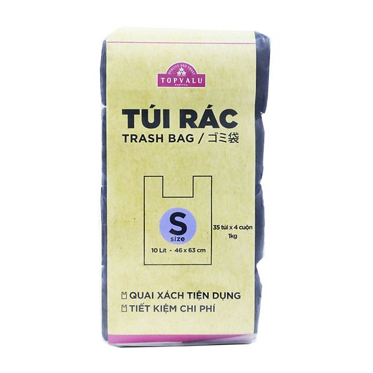 Combo 2 Túi Rác Topvalu Màu Đen 1kg