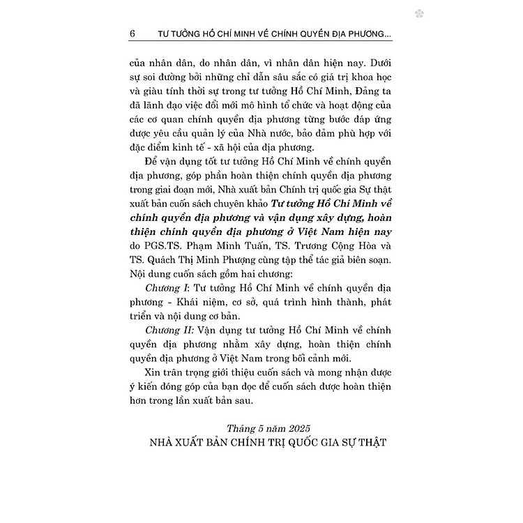 Tư tưởng Hồ Chí Minh về chính quyền địa phương và vận dụng xây dựng, hoàn thiện chính quyền địa phương ở Việt Nam hiện nay (bản in 2025) - Ảnh 4