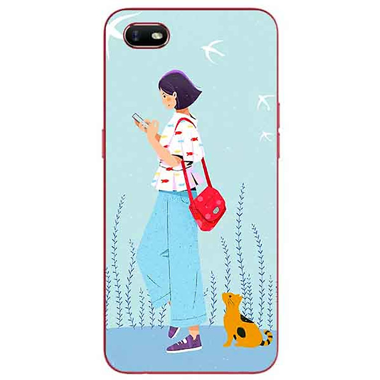 Ốp lưng in cho Oppo A1K Mẫu Cô Gái Mèo Vàng