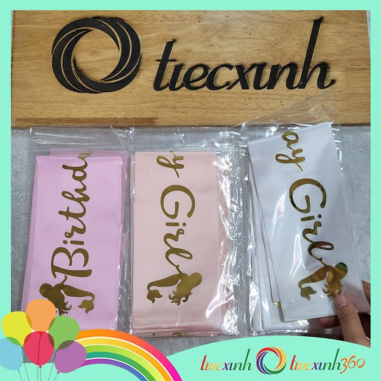 Băng đeo chéo sinh nhật tiệc xinh Birthday Girl tiên cá - Trắng - Ảnh 4