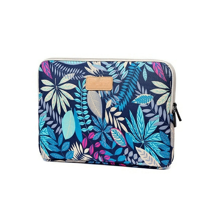 Túi chống sốc laptop, macbook, ipad, tablet Floral xanh đen đủ kích cỡ + tặng kèm 01 túi giầy dây rút