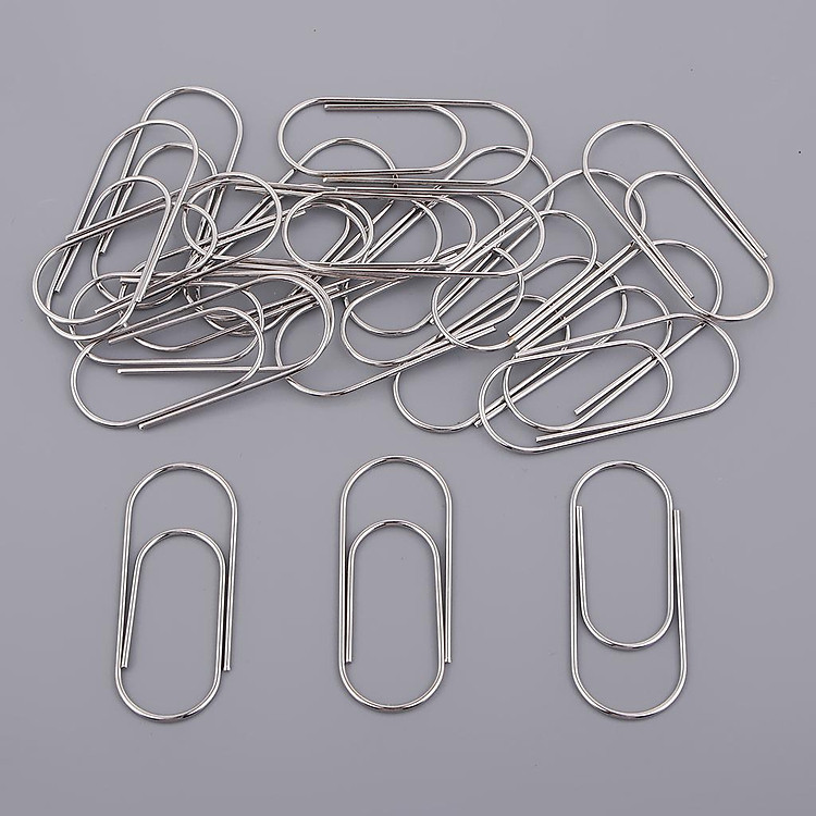 20 Pieces Office Plain Paper Clips 50mm Large Paper Clamp Clip Jumbo Paperclips Metal Silver / Gold for Office School and Personal Use
