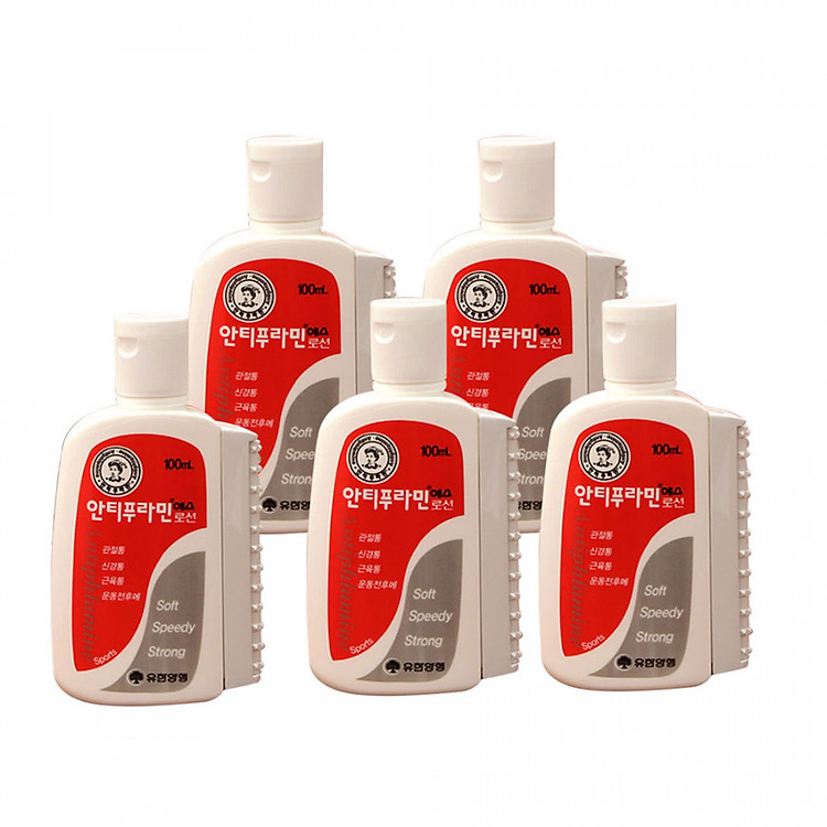 Bộ 5 Chai Dầu nóng Hàn Quốc Antiphlamine (Chai 100ml) - Đau nhức massage cơ thể