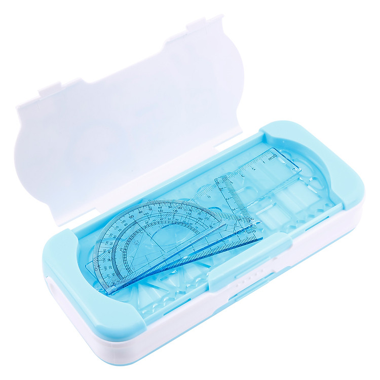 Hộp Bút Hít Nhựa No 3542 Xiaolingjing - Xanh Nhạt - Ảnh 3