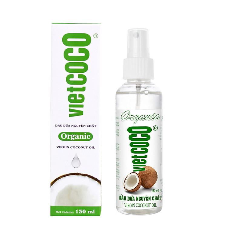 Dầu dừa nguyên chất Organic VIETCOCO chai vòi (130ml)