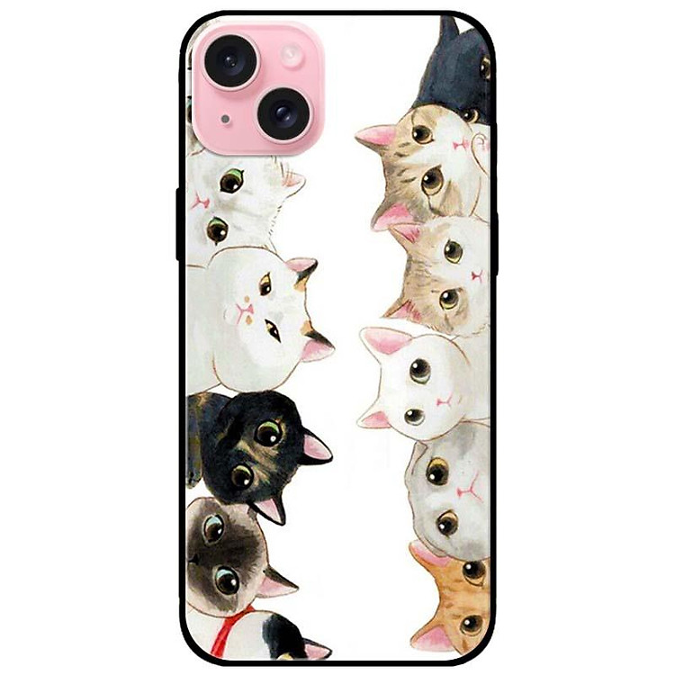 Ốp lưng dành cho Iphone 15 - Iphone 15 Plus - Iphone 15 Pro - Iphone 15 Pro Max - Mèo Tạo Dáng 2 Bên - Hàng Chính Hãng