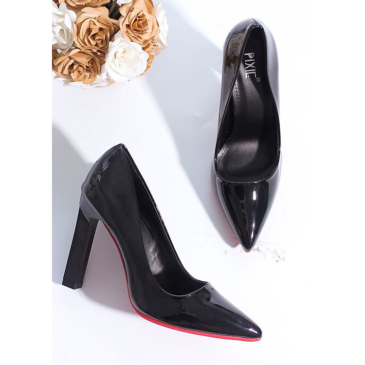Giày Cao Gót 9cm Da Bóng Mũi Nhọn Pixie P250