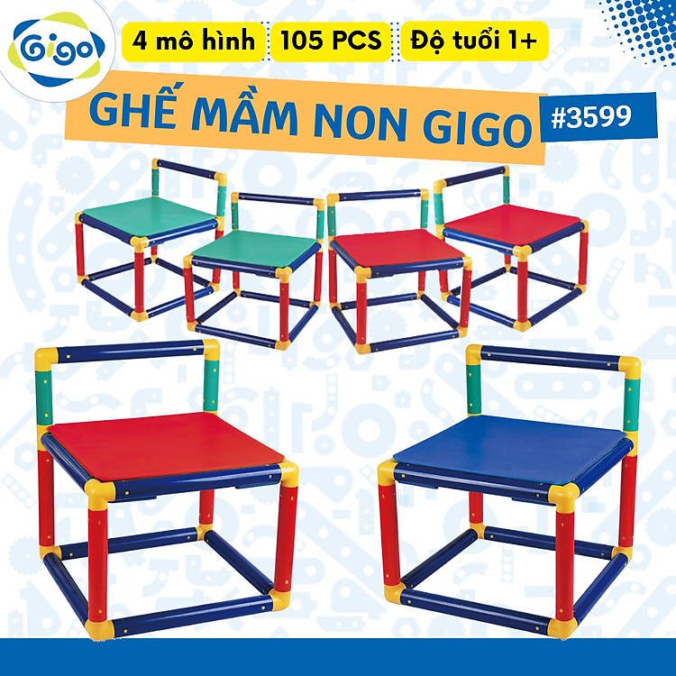 Mua Ghế Trẻ Em Mầm Non 4 Cái Gigo Chính hãng Tiết kiệm - Hình ảnh 4