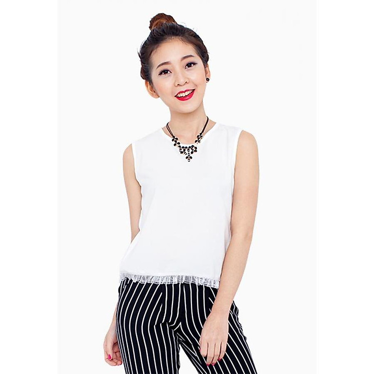Áo phối ren lai xếp ly