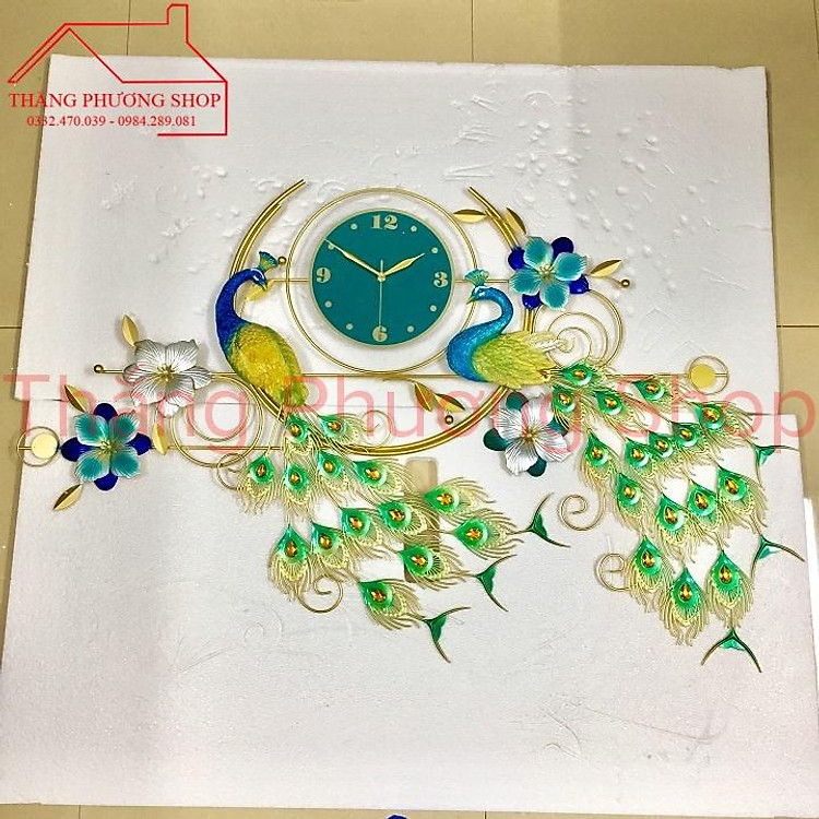 Đồng Hồ Treo Tường - Đồng Hồ Trang Trí Chim Công Uyên Ương TP-061 (Hàng Loại 1)