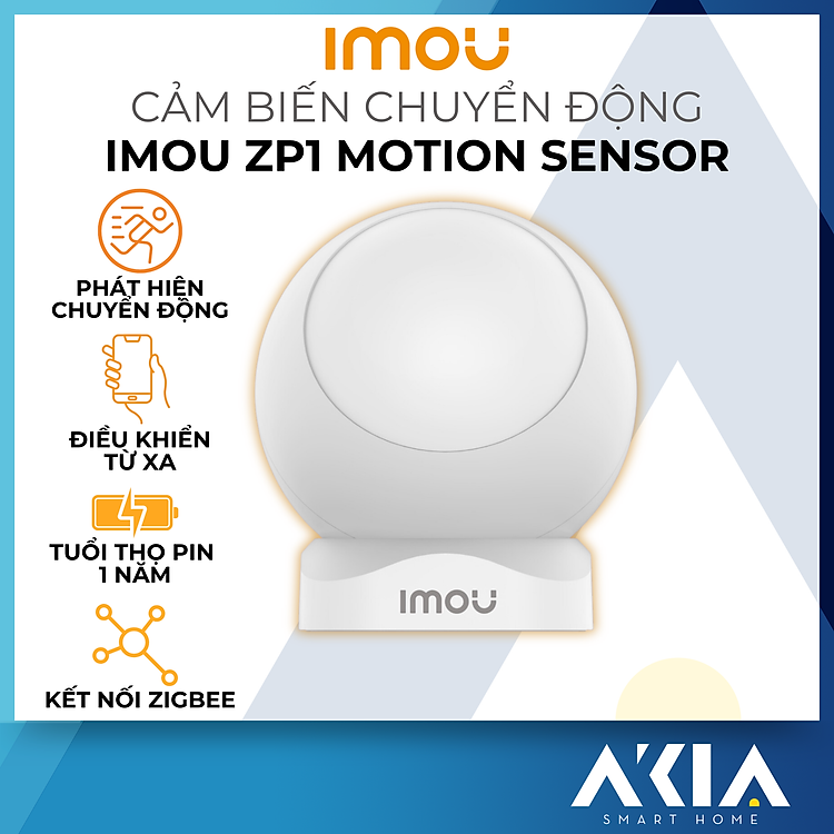 Cảm biến chuyển động Imou Motion Sensor ZP1 - Phát hiện chuyển động con người, Tạo tự động bật tắt đèn hoặc báo động, kết nối app Imou - Hàng chính hãng
