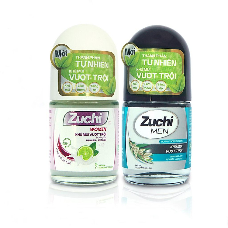 Combo lăn khử mùi Zuchi cho nam và nữ - Chiết xuất thảo dược giúp sáng da, mờ thâm CB2 - 004