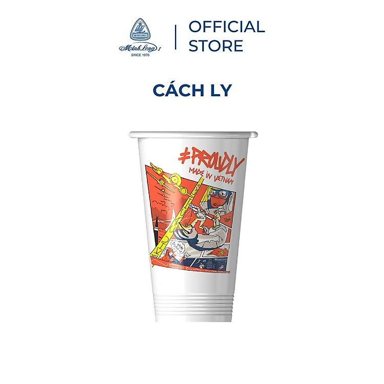 Ly sứ dưỡng sinh 0.48 L (K1) + nắp Dưỡng Sinh Tự hào VN 2 Sứ cao cấp Minh Long