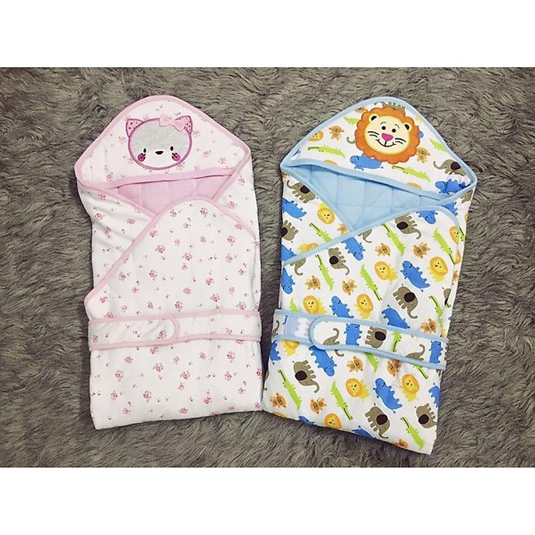 Chăn ủ cotton cho bé gái - màu ngẫu nhiên