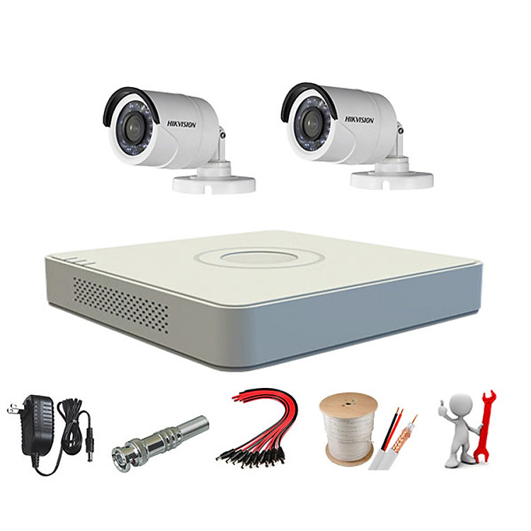 Trọn Bộ 2 Mắt Camera Hikvision 1080P 2.0 - Hàng chính hãng