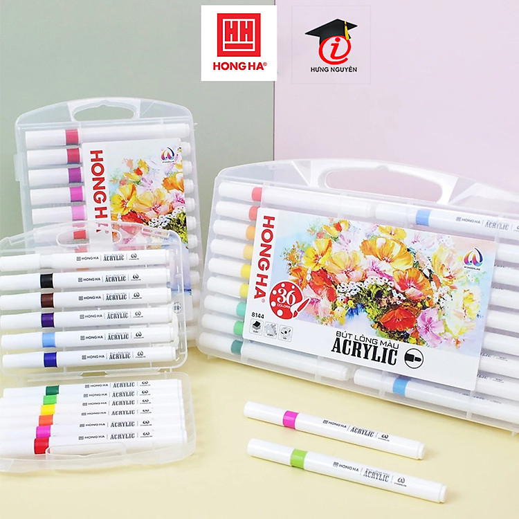 Bút lông màu Acrylic Hồng Hà (12 màu)