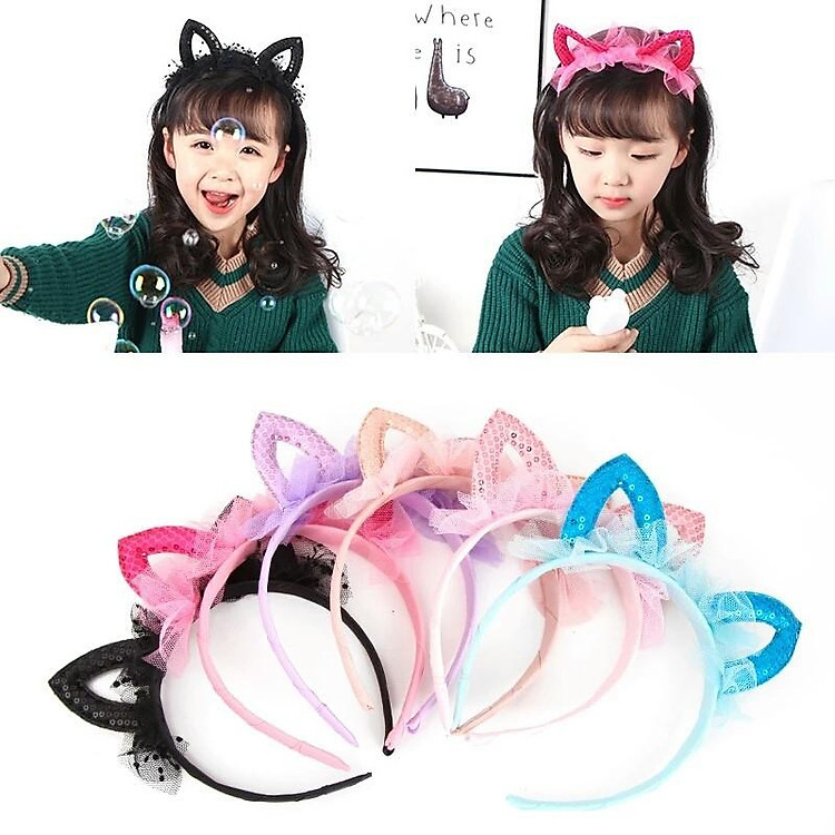 Cài tóc tai mèo cho bé