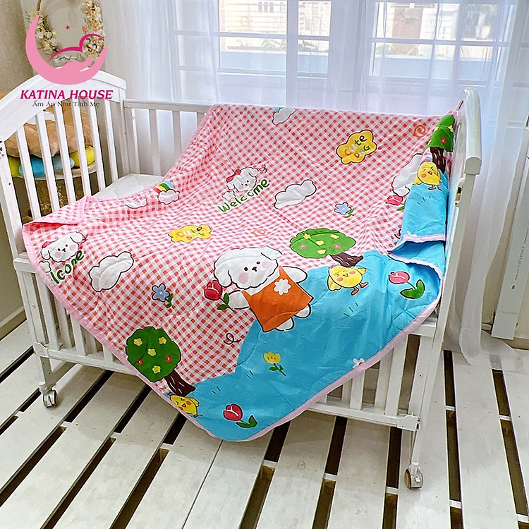 Chăn cho bé đi học tiện lợi, vải cotton đũi mềm thoáng mát, 1mx1m5 (Hàng loại 1)