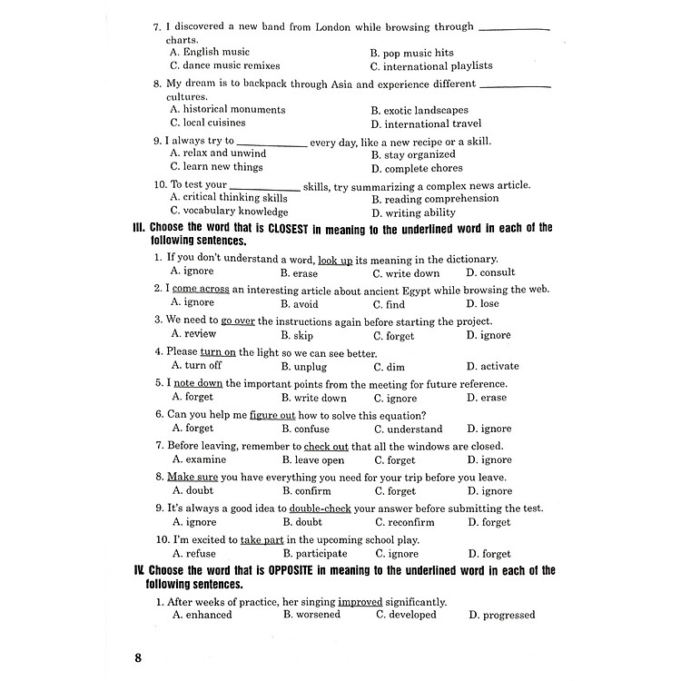 Bài Tập Trắc Nghiệm Tiếng Anh 9 - Có Đáp Án - Ảnh 4