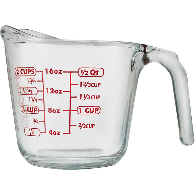 Ca Đong Lường Chất Lỏng Cốc Chia Vạch Dung Tích 500 ml Thủy Tinh Cường Lực Chịu Nhiệt Anchor Hocking USA