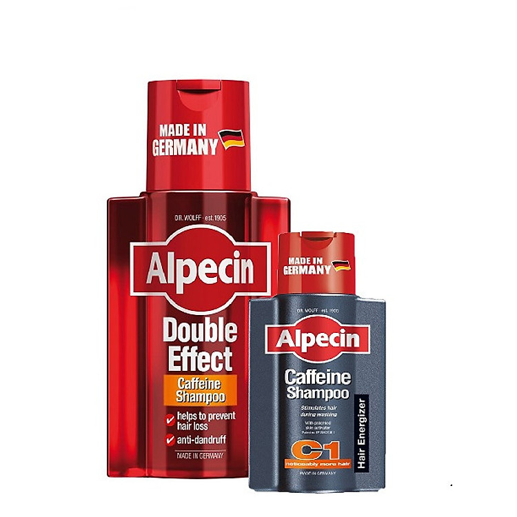 Dầu gội Alpecin Double Effect Caffeine – Làm sạch gàu và ngăn rụng tóc, dành cho nam giới 200ml (Mua 1 chai tặng 1 chai Alpecin Caffeine Shampoo C1 75ml)