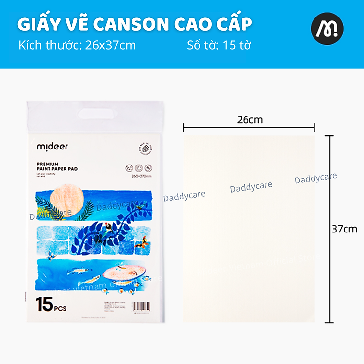 Giấy Vẽ Mideer Premium Paint Paper Pad - Ảnh 3