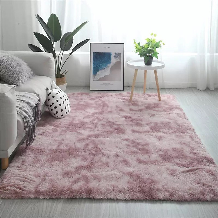 Thảm Trang Trí Lông Xù Loang Trải Sàn Cao Cấp HL-18 Hồng Tím