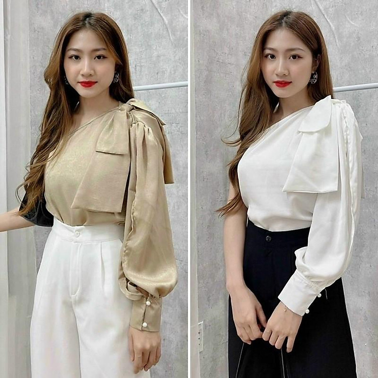 ÁO LỆCH VAI MỘT BÊN NƠ