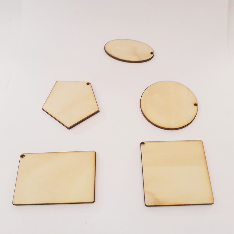 Combo 34 phôi móc khóa gỗ 3 mm