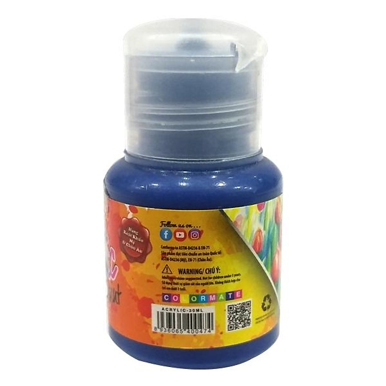 Chai Màu Vẽ Acrylic 30ML – Màu Xanh