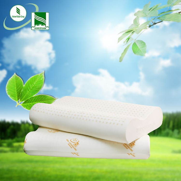 Gối Nằm Cao Su Thiên Nhiên Gợn Sóng Đồng Phú 40x60x11cm