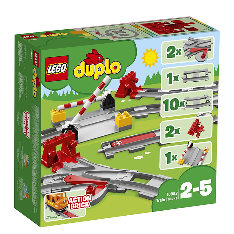 Bộ đồ chơi lắp ráp LEGO DUPLO Đường ray xe lửa Train Tracks 10882 từ 2 đến 10 tuổi