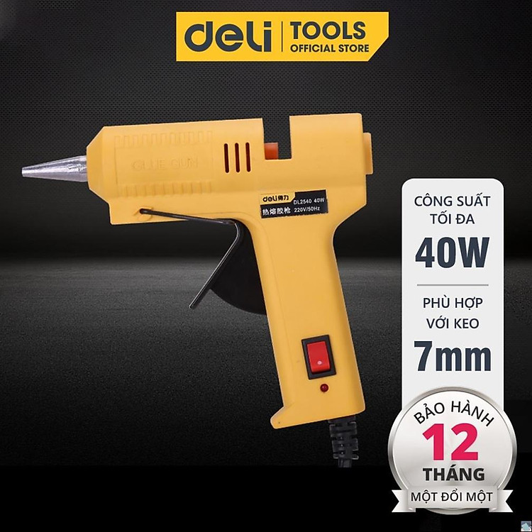 Súng Bắn Keo Deli 40W DL2540 (Màu Đen) - Ảnh 2